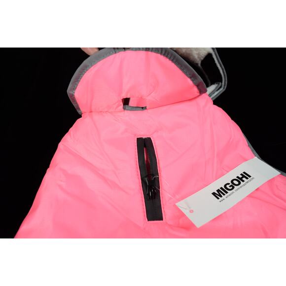 Large Dog Fleece Insulated Windbreaker Pink Jacket  Grey & Black Accents Migohi - Picture 4 of 5